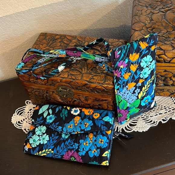 Vera Bradley Handbags - Vera Bradley Midnight Blues Wallet Set